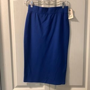 B+B blue stretchy pencil skirt